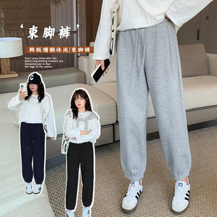 微胖大码秋季新款韩版200斤加肥显瘦女生休闲坠感长款坠感 束脚裤