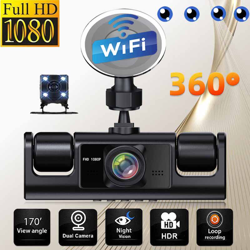 2026款跨境A29 WIFI四录行车记录仪高清1080P四镜头车内车内车后