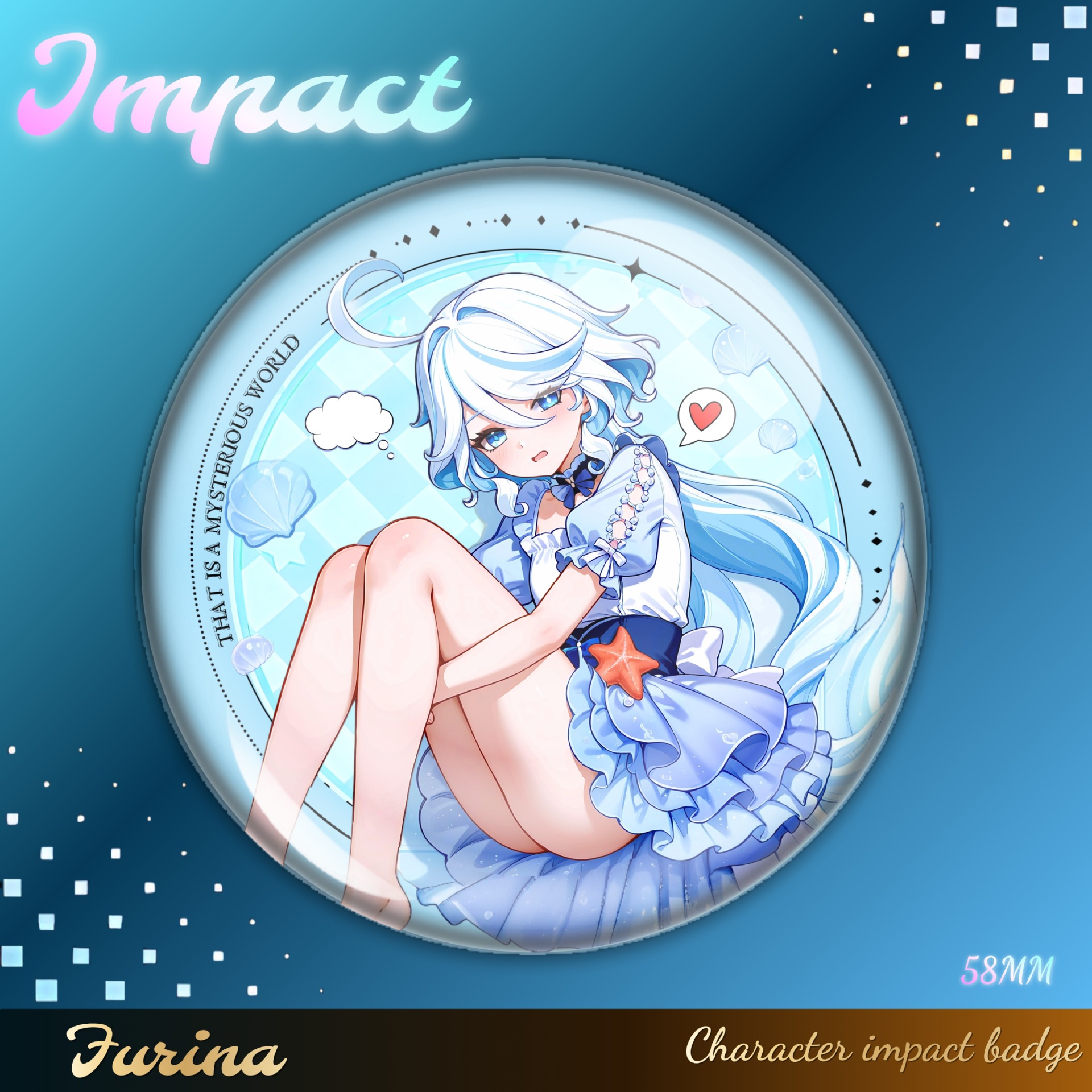 原神双闪芙宁娜水神同人印象二次元周边吧唧谷子日谷徽章收藏胸针