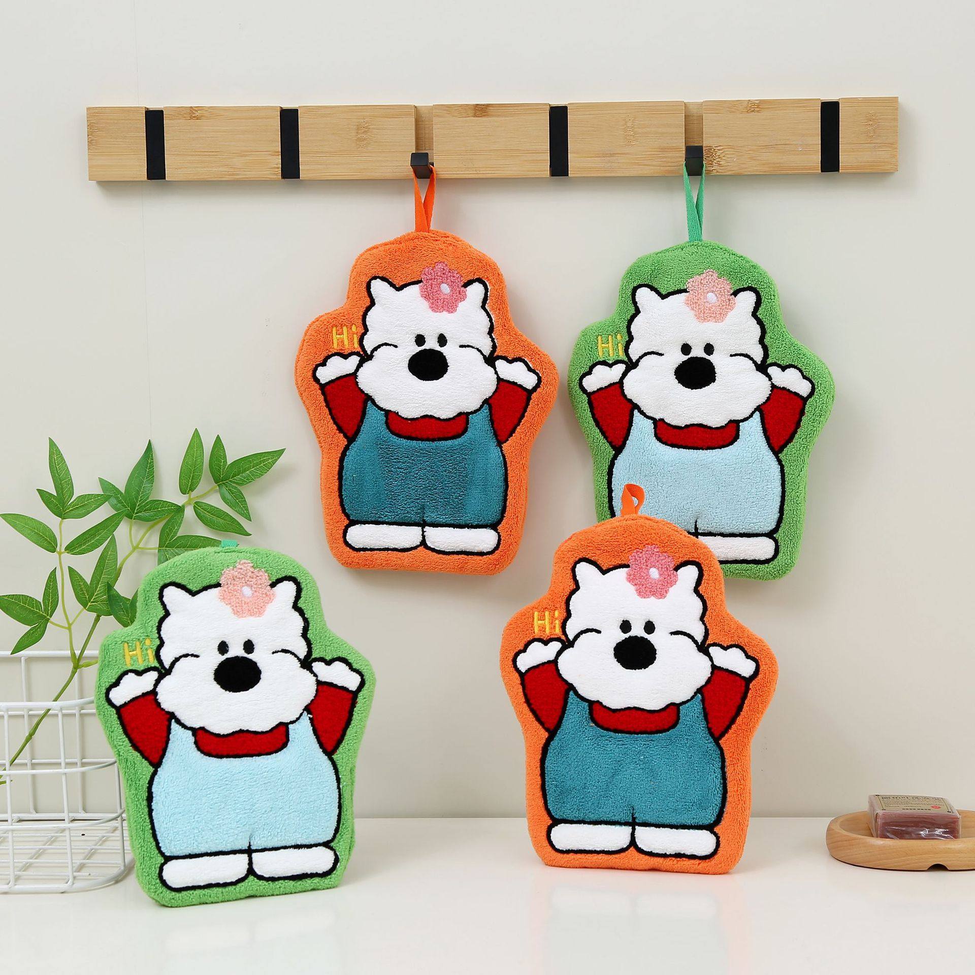 可爱儿童卡通加厚吸水珊瑚绒小熊擦手巾可挂厨房卫生间速干小毛巾,家庭/个人清洁工具,厨房擦手巾,淘宝优惠券,粉丝福利购,淘宝优惠卷