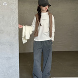 女童打底衫2025年秋季新款中大童德绒长袖T恤半领内搭上衣春秋，童装外套，祺儿童装