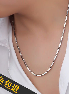 个性时尚不锈钢不掉色菱形项链潮ins冷淡风学生女穿衣百搭锁骨链