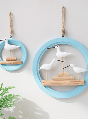 地中海风格装饰挂件客厅墙上立体海鸟卧室酒吧餐厅背景墙装修饰品
