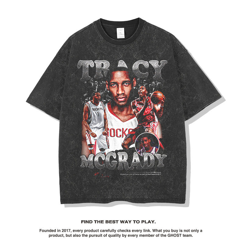 特雷西麦迪短袖t恤Tracy McGrady美式复古印花重磅纯棉水洗做旧属于什么档次？