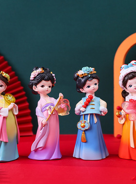 秋冬新品古装汉服盛世芳华女生手公仔摆件送闺蜜桌面装饰小礼品