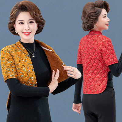 中老年驼绒保暖女中袖护腰款护肩