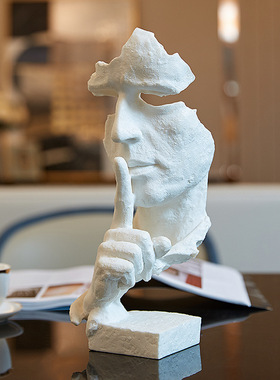 创意现简约沉默是金摆件复古雕塑公室客厅艺术品公桌装饰品