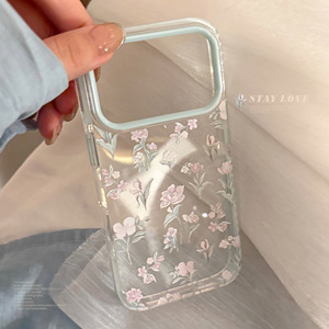 【原创】温柔清冷感适用iPhone17promax苹果17手机壳14清新蓝花朵13透明16