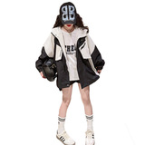 女童2025秋冬新款儿童百搭上衣时尚春装中大童拼色冲锋衣外套短款，童装外套，祺儿童装