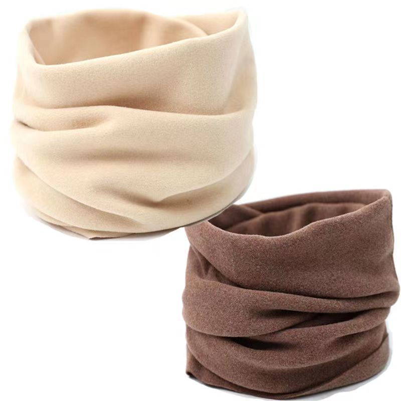 发热绒德绒加绒加厚脖套保暖方防风寒护脖颈套纯色女款围脖秋冬