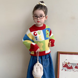 女童针织毛衣冬季2025新款儿童套头保暖加厚洋气时髦冬装女上衣，童装毛衣，祺妙童装