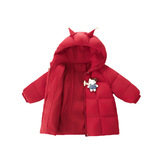 女小童连帽棉服冬装儿童外套2025新款洋气时髦女冬季保暖棉衣P110，童装棉衣，祺妙童装
