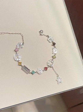 「冬日情书」彩色锆石姜饼人小熊手链秋冬圣诞手环爆款颜值手饰