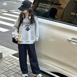 女童加绒加厚卫衣套装2025秋冬新款中大童印花帽衫工装裤两件套潮，童装休闲套装，祺儿童装