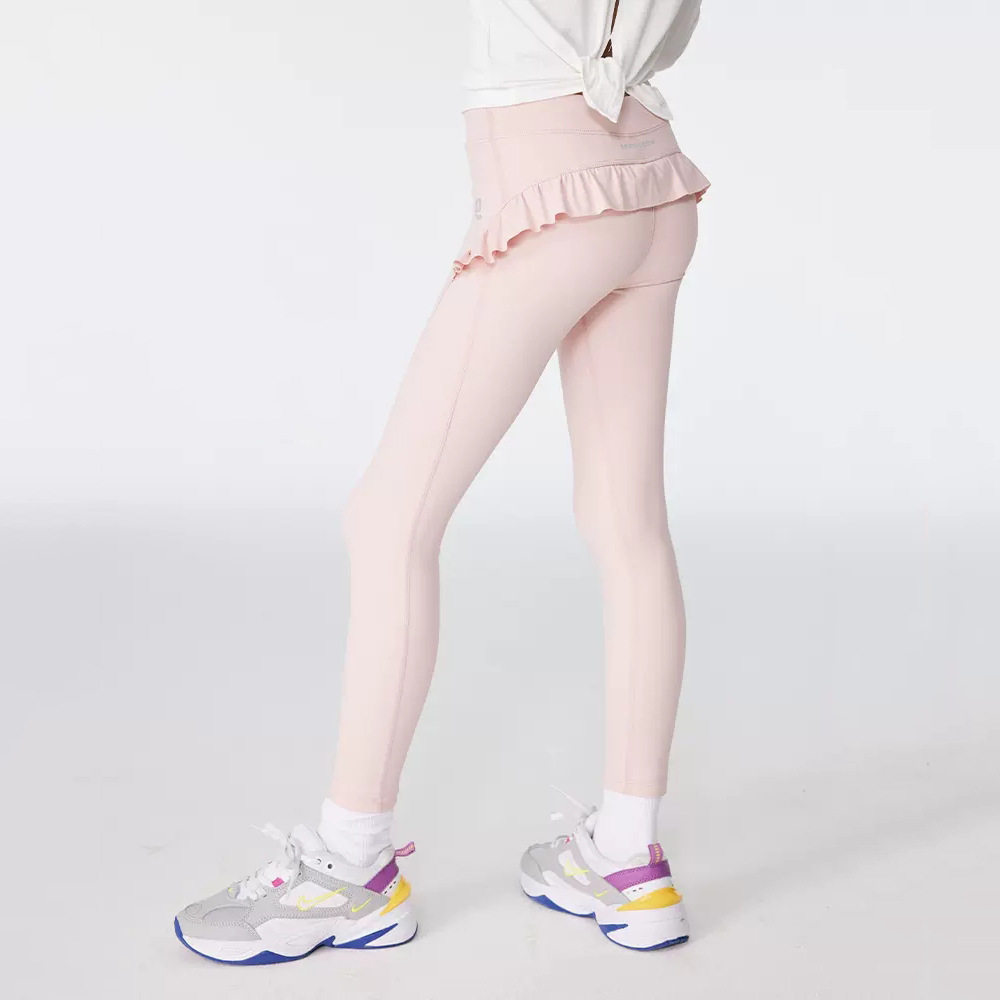 新款荷叶边大中小女孩儿童瑜伽裤弹力速干透气运动健身外穿打底裤