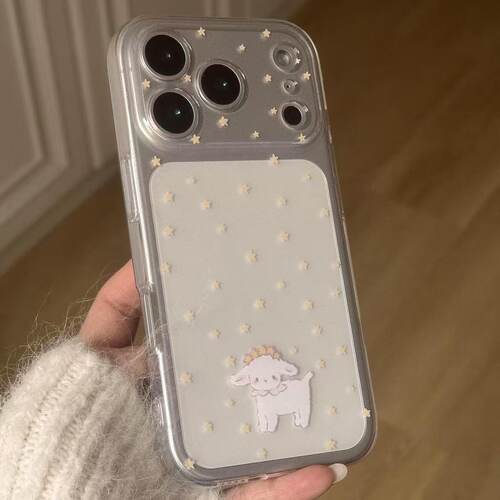 Cute Star Sheep Pattern Soft Phone Case Precise Hole Cover 适用 iPhone 18 Pro Max 17 16 15 14 13