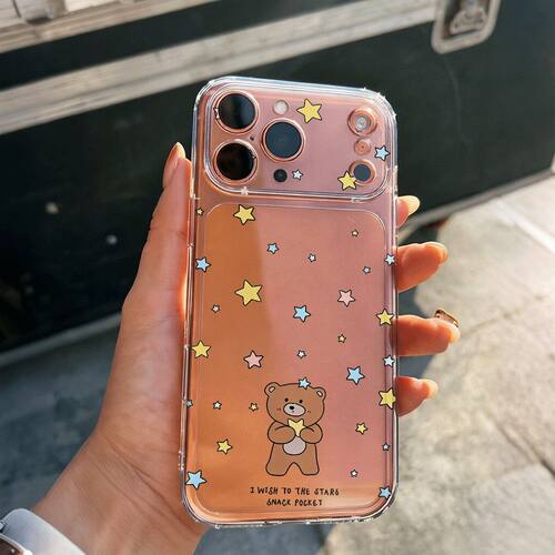 Star Bear Cartoon Soft TPU Protective Case With Precise Lens Cutouts 适用 iPhone 18 Pro Max 16 15 14