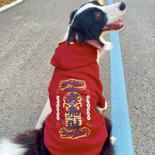 大狗子过年喜庆衣服秋冬款加绒加厚金毛红色拉布拉多德牧中大型犬