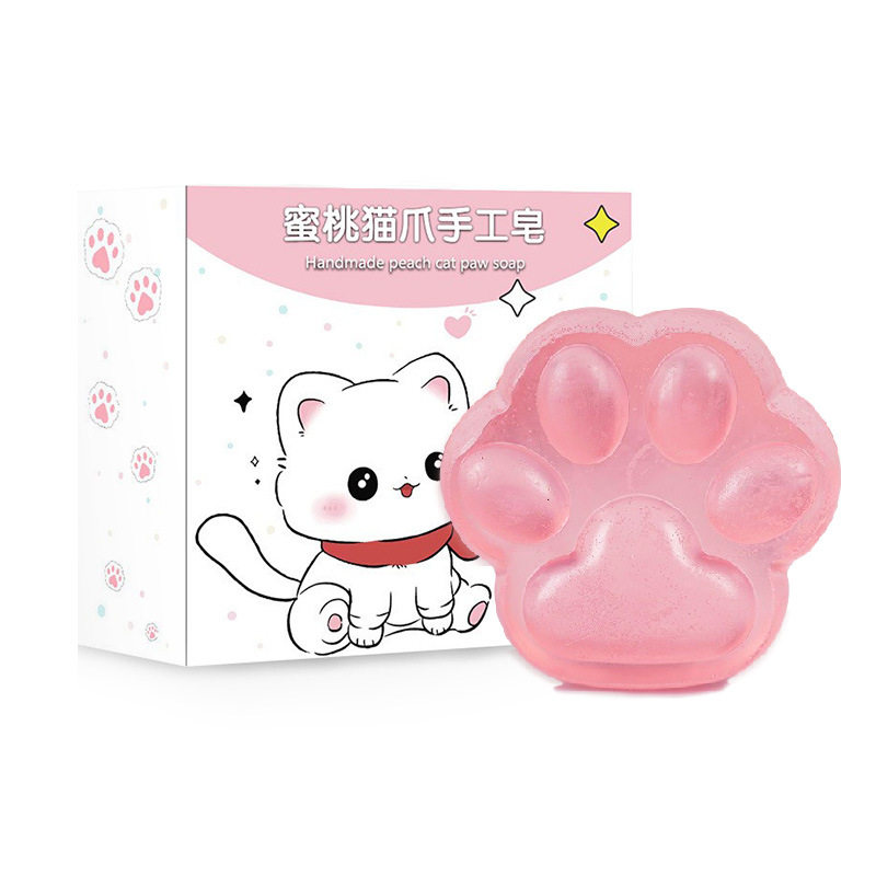 猫爪果冻手工精油皂洗脸洁面香皂可爱卡通水蜜桃香味沐浴皂皂