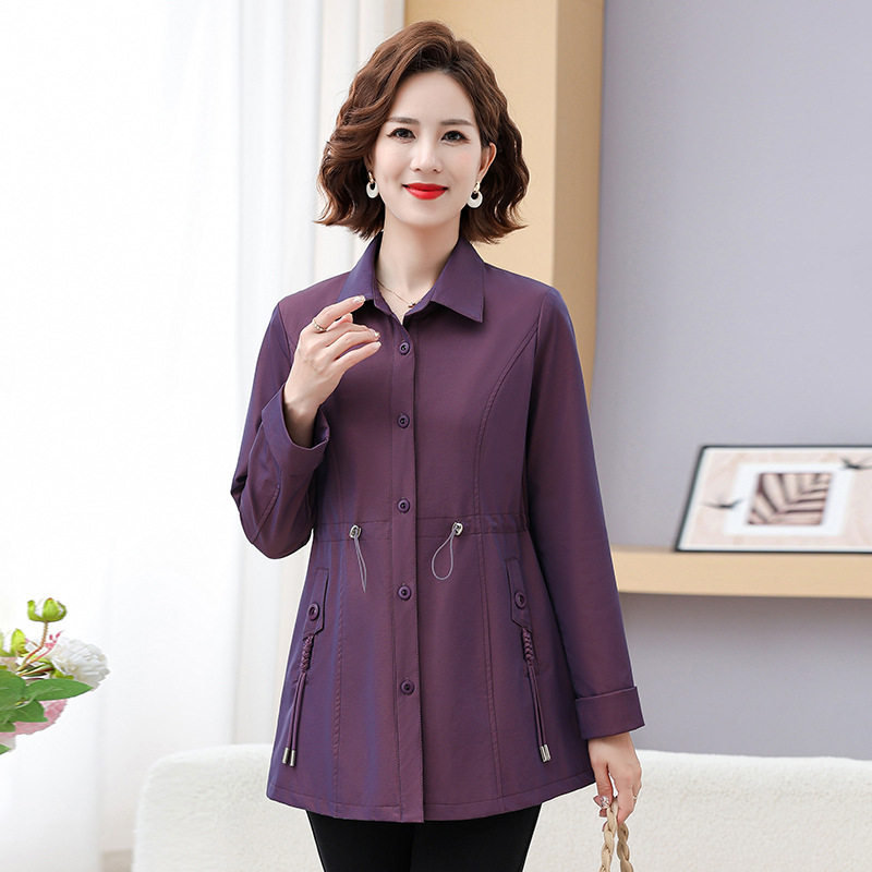 胖妈妈外套薄款风衣中年女装特体胖太太加肥加大码上衣宽松春秋装