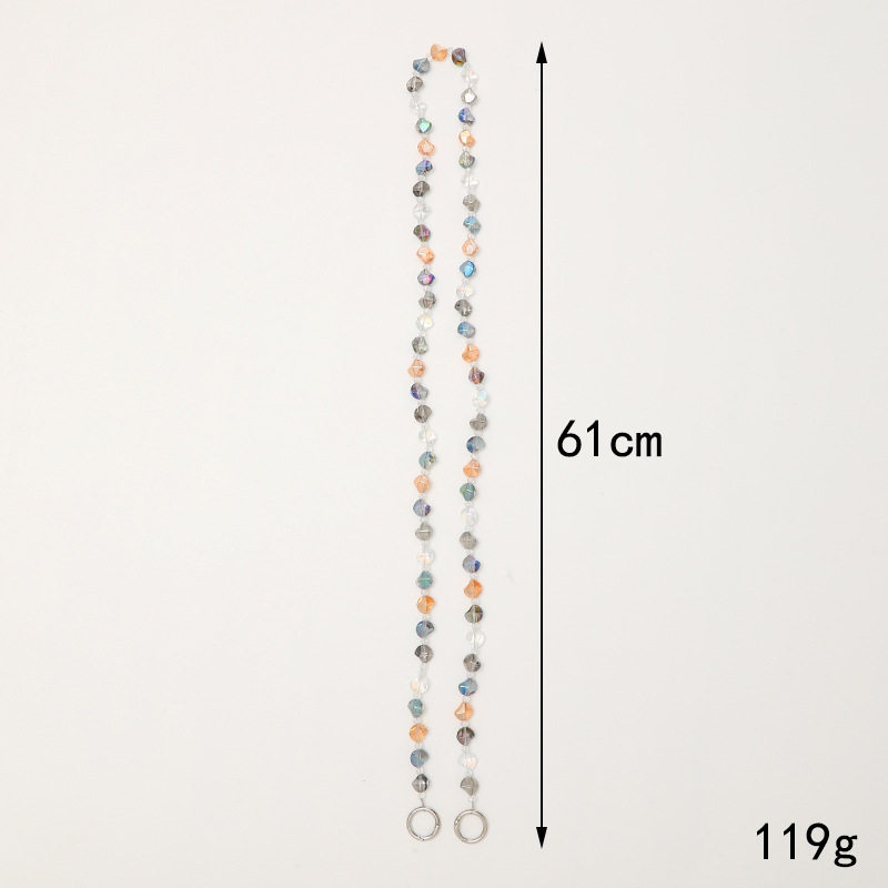 PERSONALIZED ROUND CRYSTAL CROSSBODY CHAIN HAND-BEADED LOVE MOBILE PHONE LANYARD PENDANT SHOULDER STRAP BAG BAG CHAIN