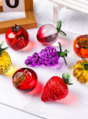 水晶摆件琉璃水果南瓜柿子草莓