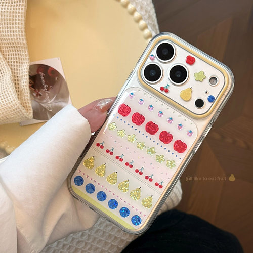 AceCase缤纷夏日水果苹果17promax手机壳适用iphone16透明14创意彩涂鸦15软