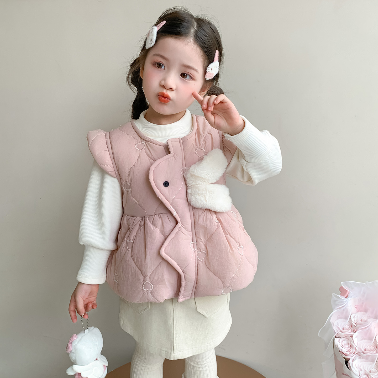 女童马甲套装2025冬款儿童坎肩外套女秋冬加绒加厚打底两件套P83,童装马甲,祺妙童装 女童马甲套装2025冬款儿童坎肩外套女秋冬加绒加厚打底两件套P83,童装马甲,祺妙童装