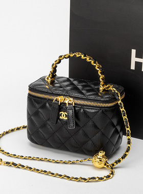 品牌小香风盒子包女士手提包新款时尚菱格链条包百搭肩斜挎包女包