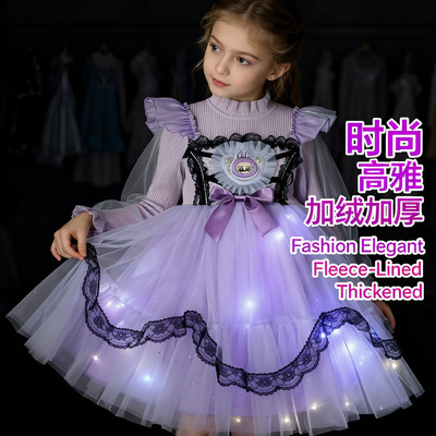 冬季万圣节儿童洛丽塔生日蓬蓬纱连衣裙新款拉布布毛衣女童公主裙