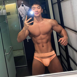 新款半包囊袋情趣低腰透气激凸三角内裤内裤男纯棉罗纹布个性无痕