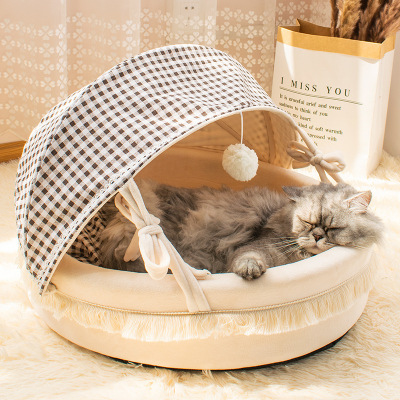 四季通用摇篮窝颜值猫咪保暖半封闭猫窝可拆宠物用品沙发可发