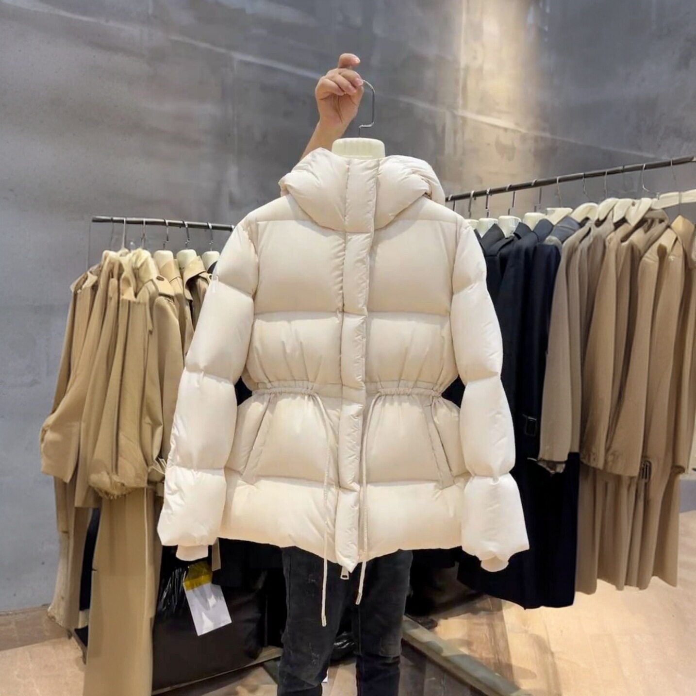 秋冬设计感收腰显瘦棉服外套女2026新款时尚简约百搭加厚保暖棉衣