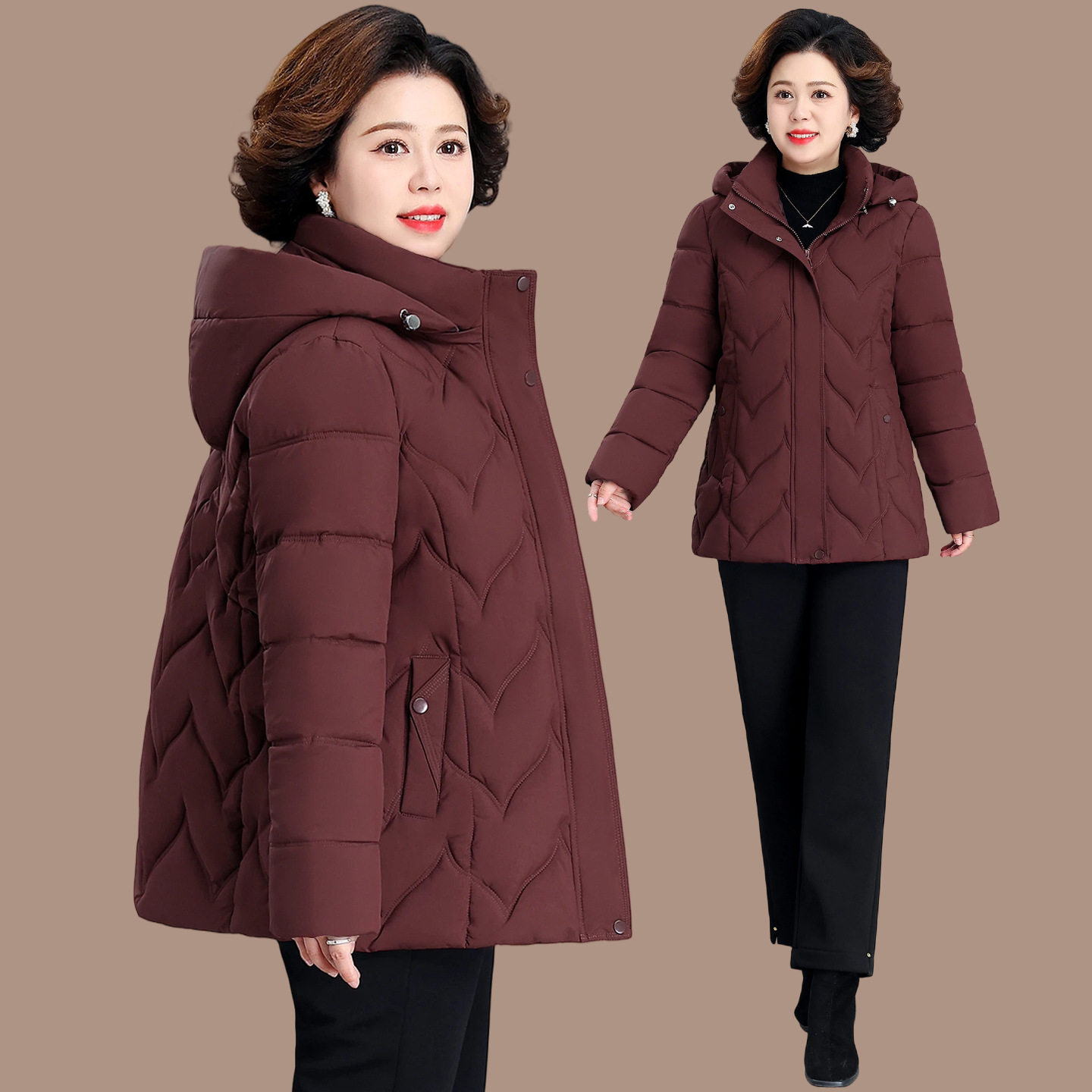 年轻妈妈冬装保暖棉服中长款外套2026新款中老年女装秋冬加厚棉袄