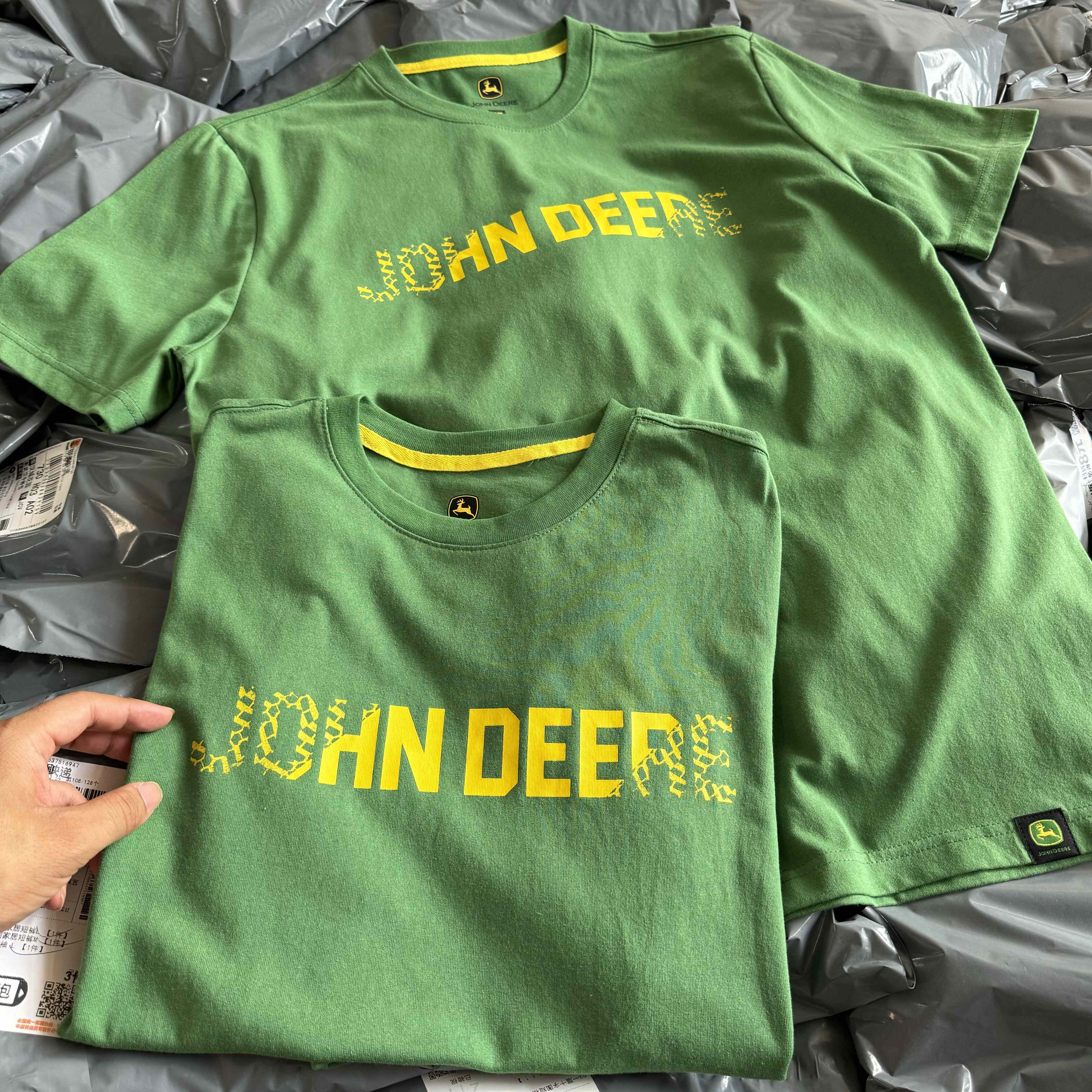 出口单 森林绿约翰迪尔JohnDeere美式工装男女夏薄短袖t恤小众277