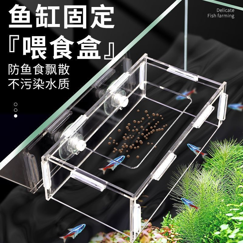 鱼缸喂食器亚克力喂鱼神器鱼食投喂器定点防飘散鱼粮饲料喂食圈