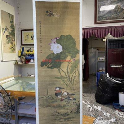 邹一桂莲花鸳鸯图清朝古代工笔花鸟绘画装饰打印高清临摹学习画稿