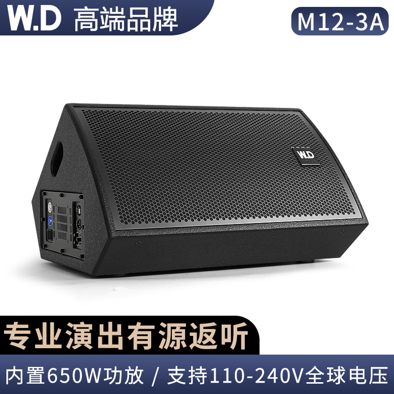 W D卧龍太極12寸有源返听音响内置功放乐队舞台演出返送监听音箱