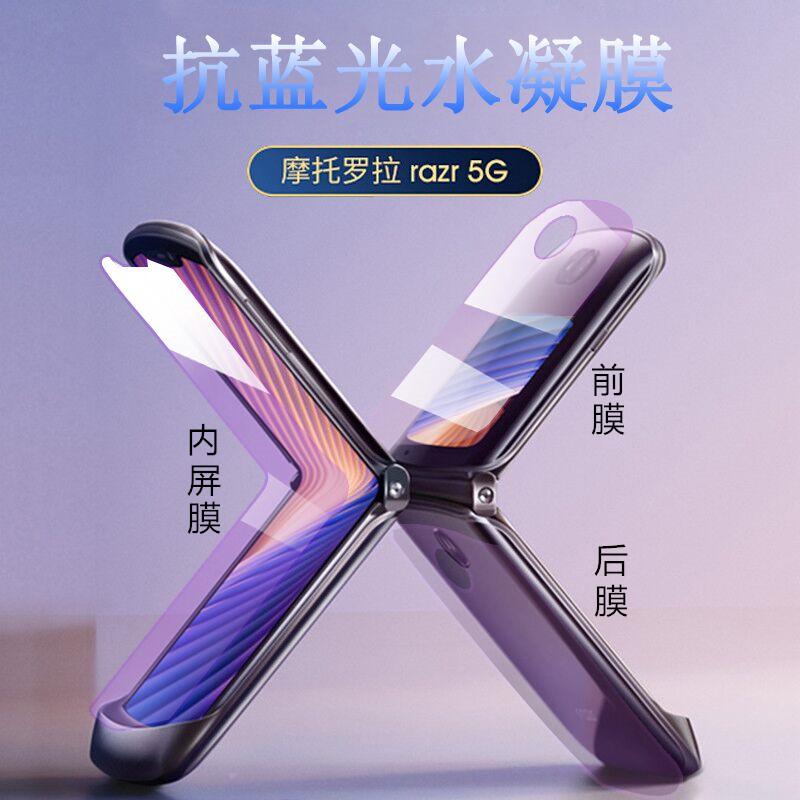 昌想适用摩托罗拉Razr折叠屏手机膜2020款保护膜motomazr2蓝光护眼刀锋2前后2019防刮贴模5G内外屏水凝软膜4G