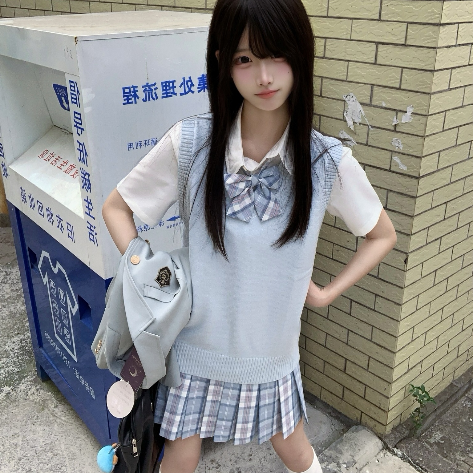 【神仙club】月川中  马夹背心 多色套头无袖jk毛衣   jk制服马甲