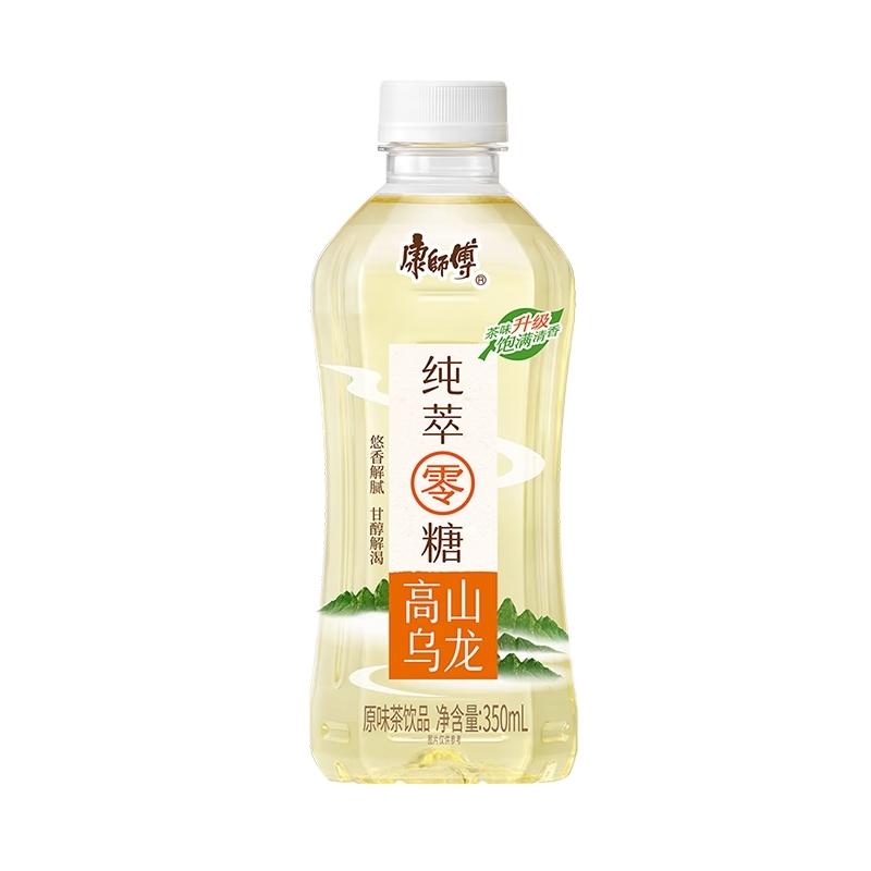 康师傅纯萃零糖高山乌龙350ml无糖茶饮0糖0脂0能量健康无负担新品