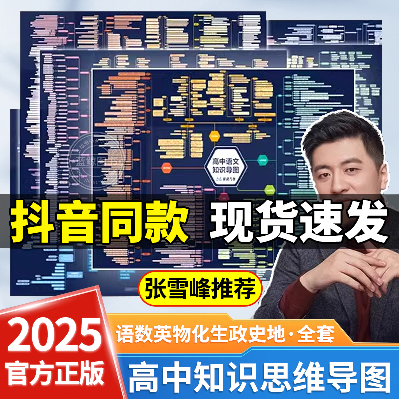 张雪峰高中思维导图2025新版语文数学英语物理化学生物政治历史地理知识点总结汇总大全全套高一高二高三高考复习资料考点知识挂图