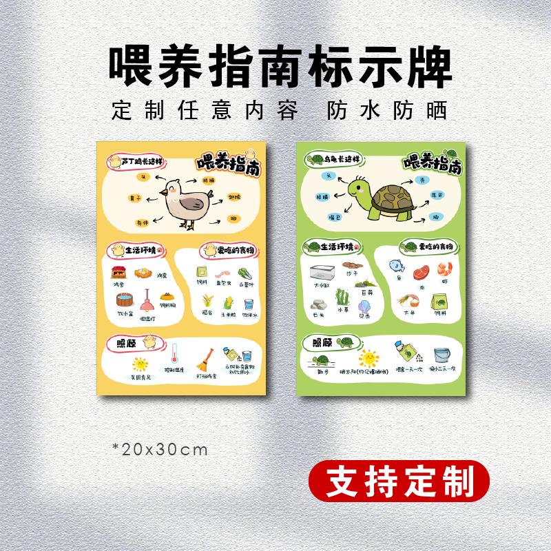 幼儿园自然养殖角饲养观察区环创科学区动物成长过程喂养指南标牌