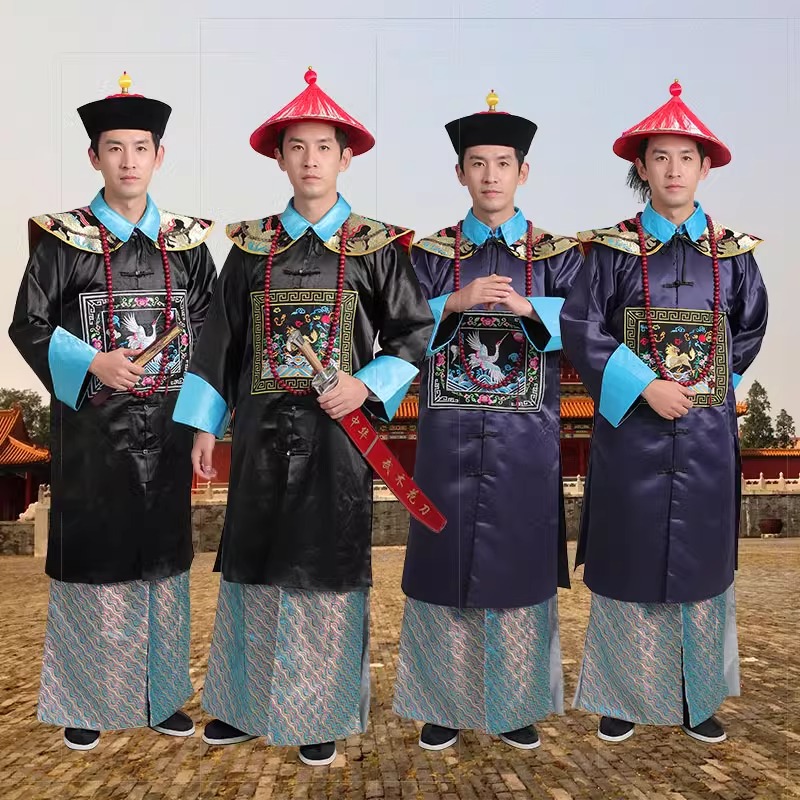 出租清朝大臣官服官帽僵尸服古装演出服曾国藩影视戏剧圆领袍年会