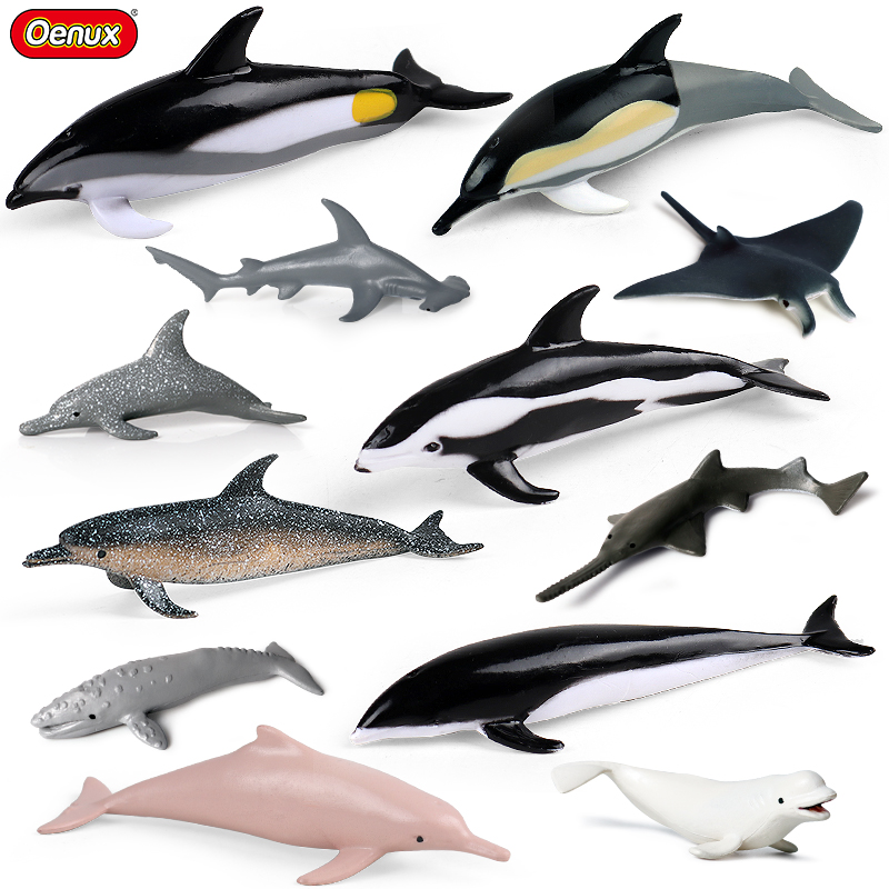 仿真动物模型实心海洋生物斑纹点海豚加湾鼠恒河海豚认知早教摆件