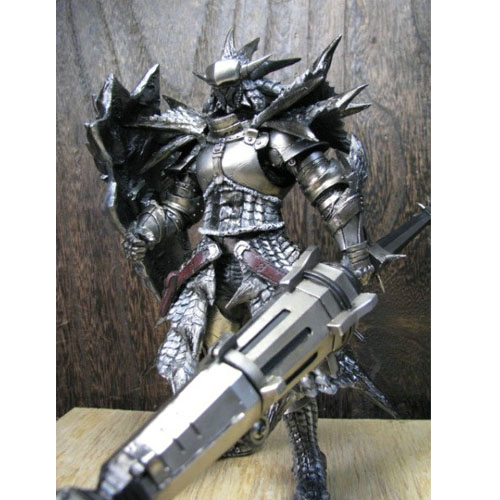 WF2011 怪物猎人 银火龙剑士装铳枪 GK 手办模型 白件模现货