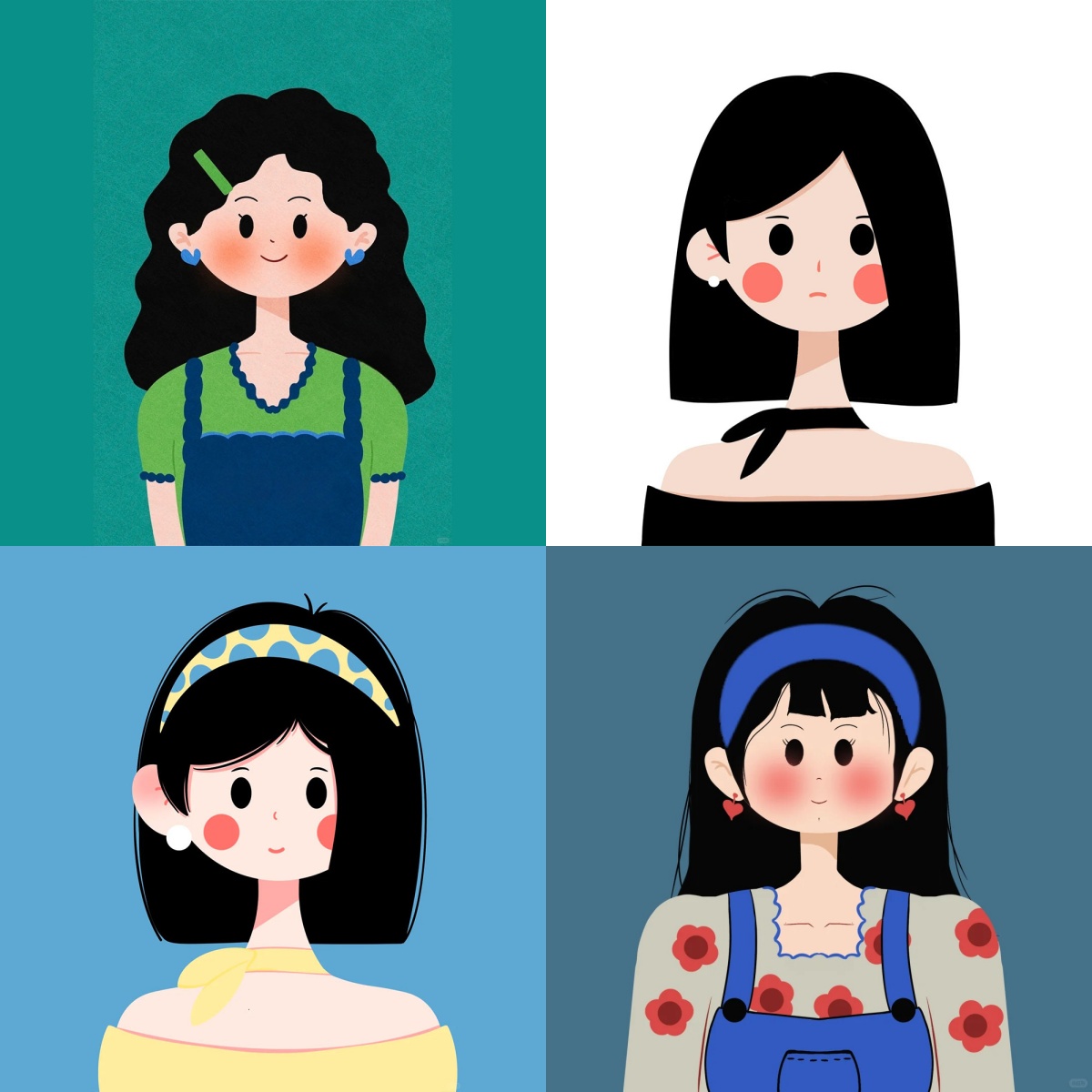 手绘头像定制Q版卡通女头形象设计照片转动漫画微信约稿唯美风
