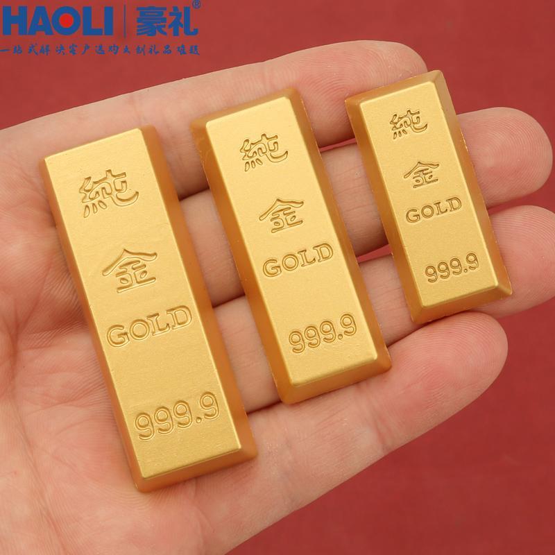 实心仿真金条合金材质创意家居金砖小摆件金属镇纸店铺开业小礼品