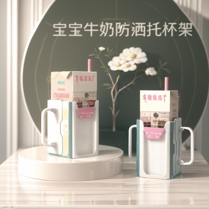 盒装牛奶杯托儿童喝奶神器宝宝盒装奶防挤压杯托套盒装饮料防溢杯