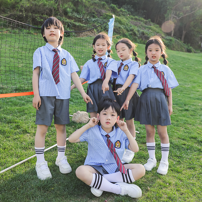 幼儿园园服夏装小学生班服夏季短袖校服六一儿童节演出服装毕业照